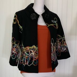 Frenz black jacket w/colored thread detailing!